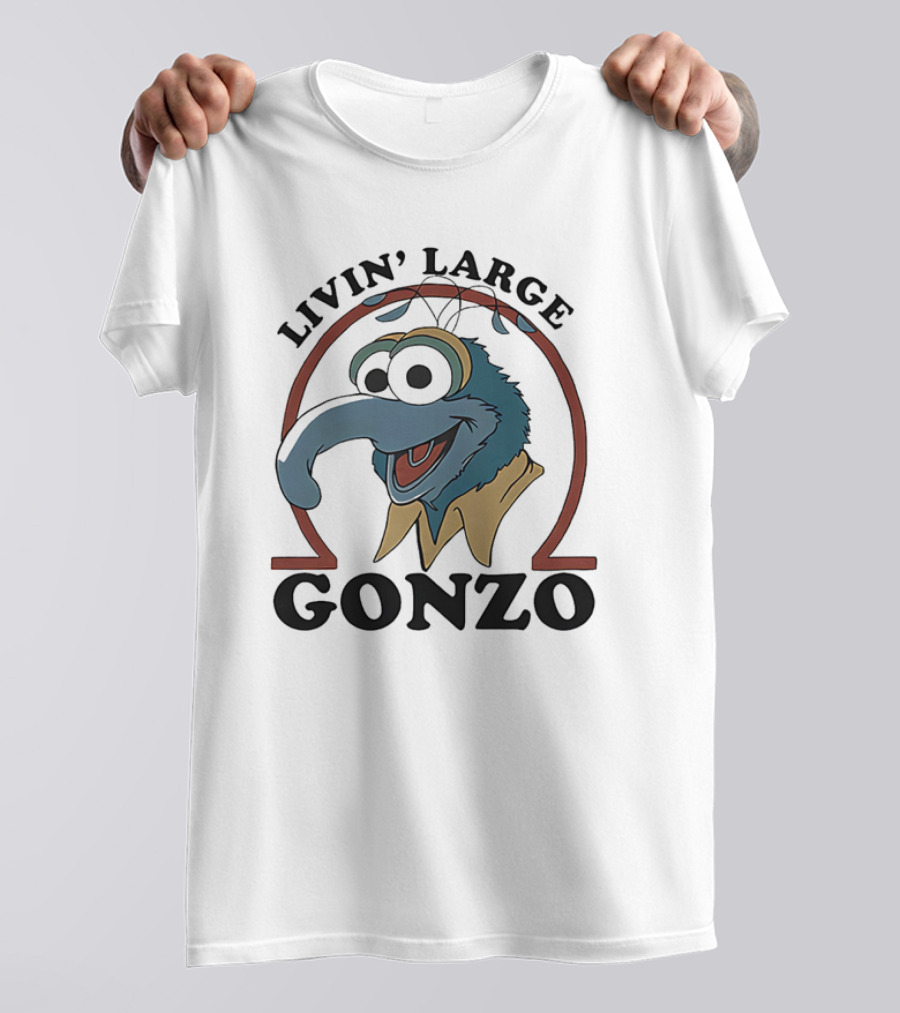 Gonzo Livin’ Large With Cartoon Character Illustration T-Shirt