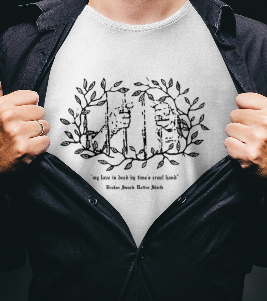 Fantasy Initiative My Love Is Dead By Time's Cruel Hand Skull And Flowers T-Shirt