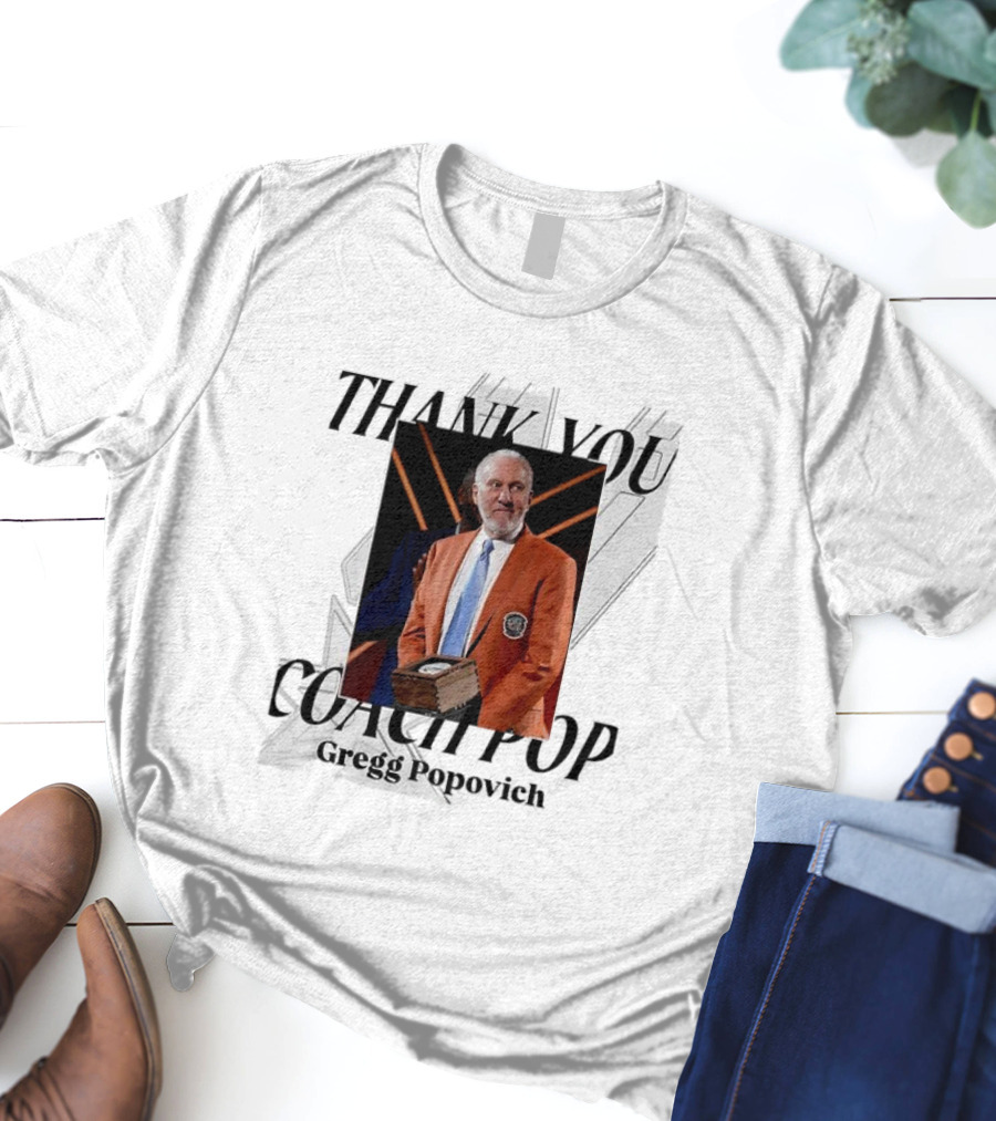 "Gregg Popovich Thank You Coach Pop Legacy Moment Basketball Achievement" T-Shirt