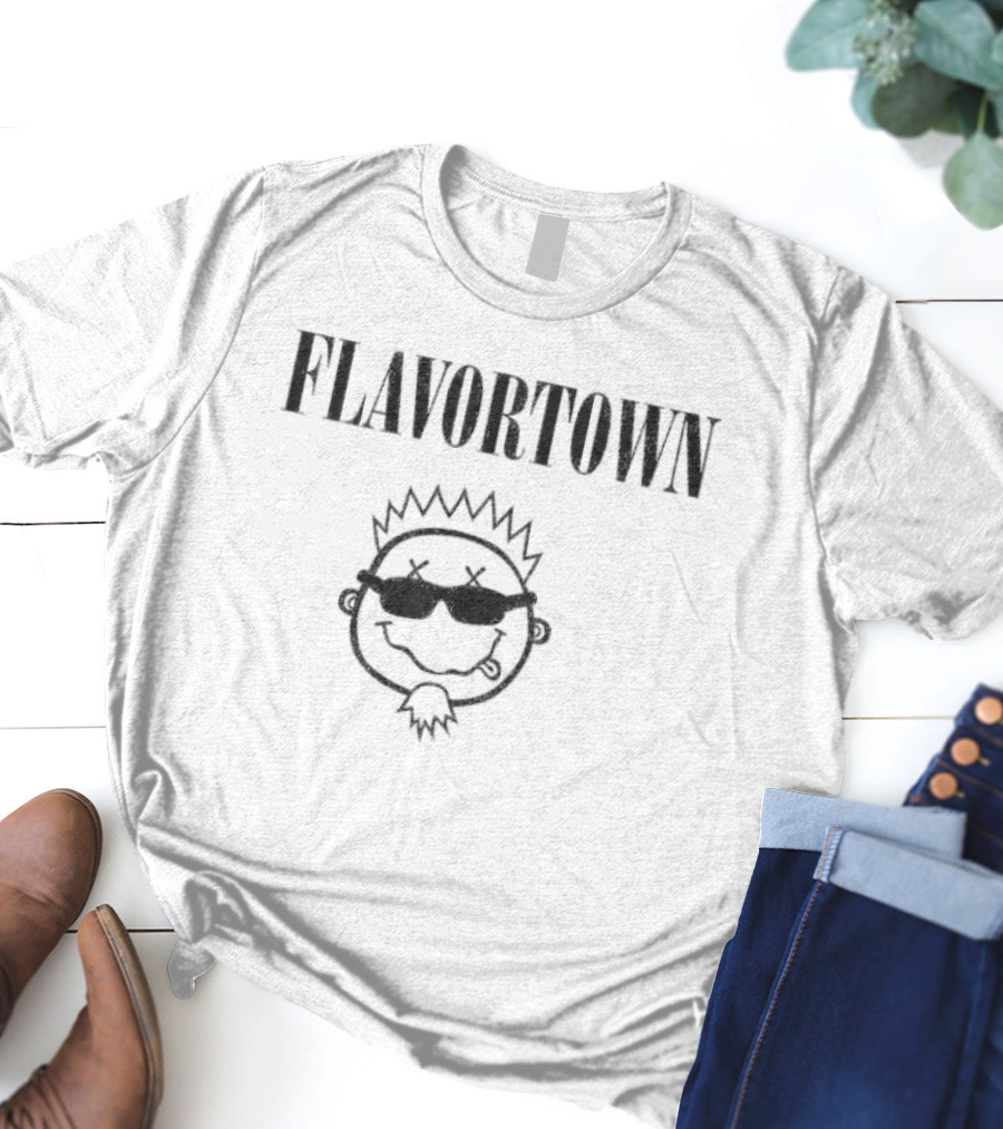 Flavortown Guy Fieri Smells Like Flavor With Sunglasses Pizza Icon T-Shirt