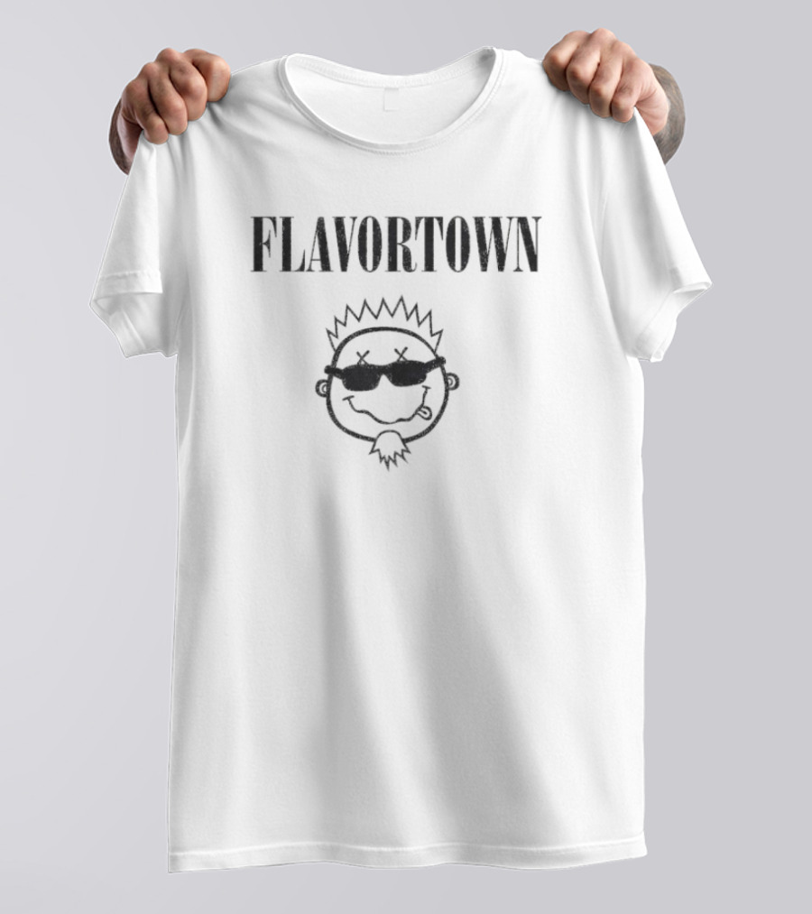 Flavortown Guy Fieri Smells Like Flavor With Sunglasses Pizza Icon T-Shirt