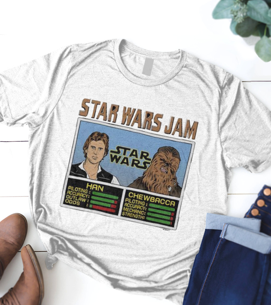 Star Wars Jam Han Chewbacca Piloting Accuracy Outlaw Strength T-Shirt