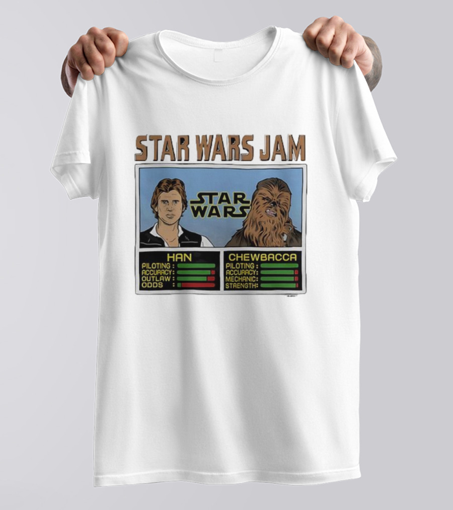 Star Wars Jam Han Chewbacca Piloting Accuracy Outlaw Strength T-Shirt
