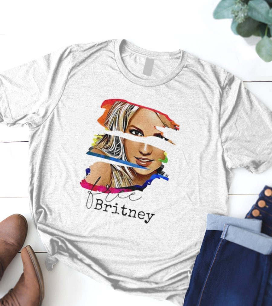 "Free Britney Spears Colorful Streak Portrait" T-Shirt