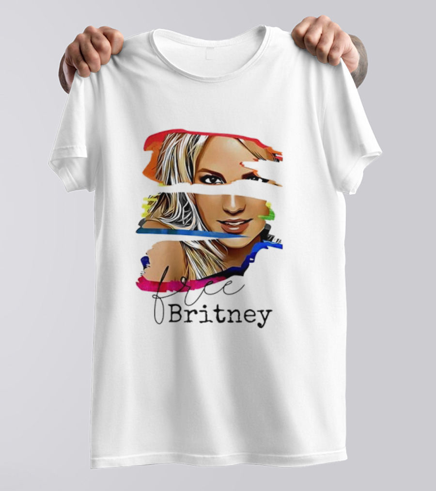 "Free Britney Spears Colorful Streak Portrait" T-Shirt