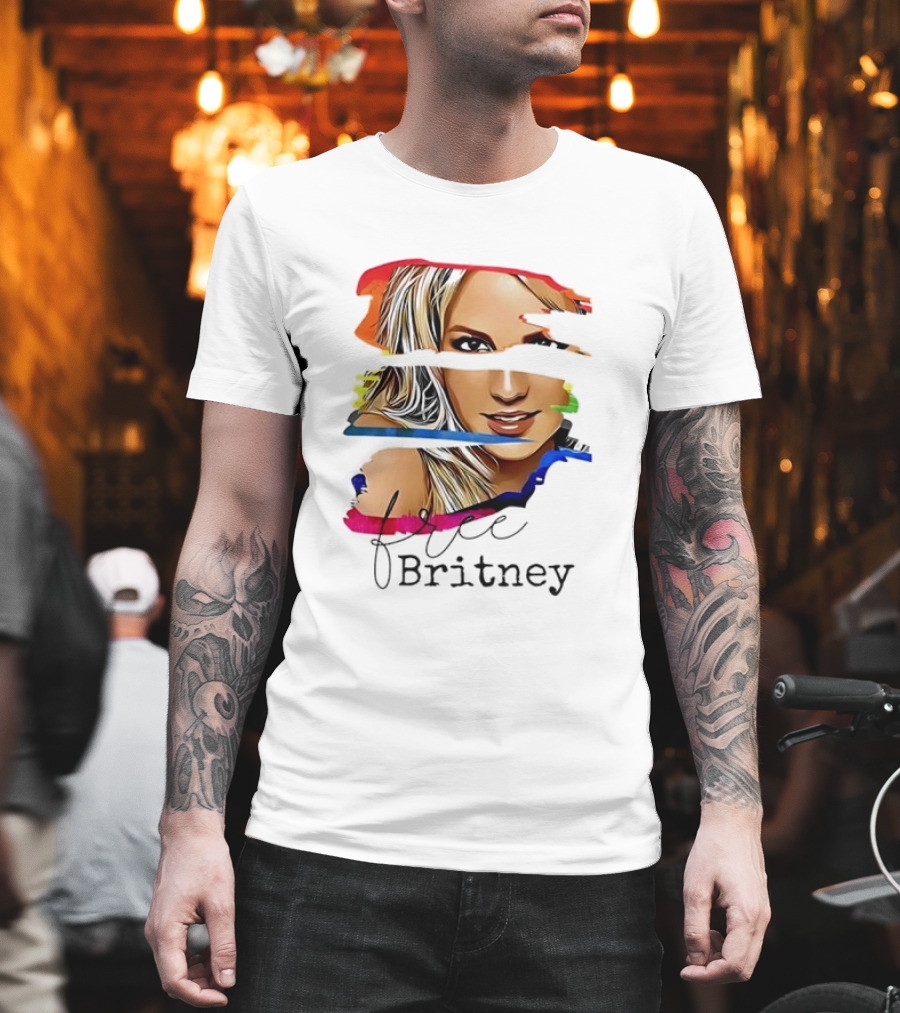 "Free Britney Spears Colorful Streak Portrait" T-Shirt