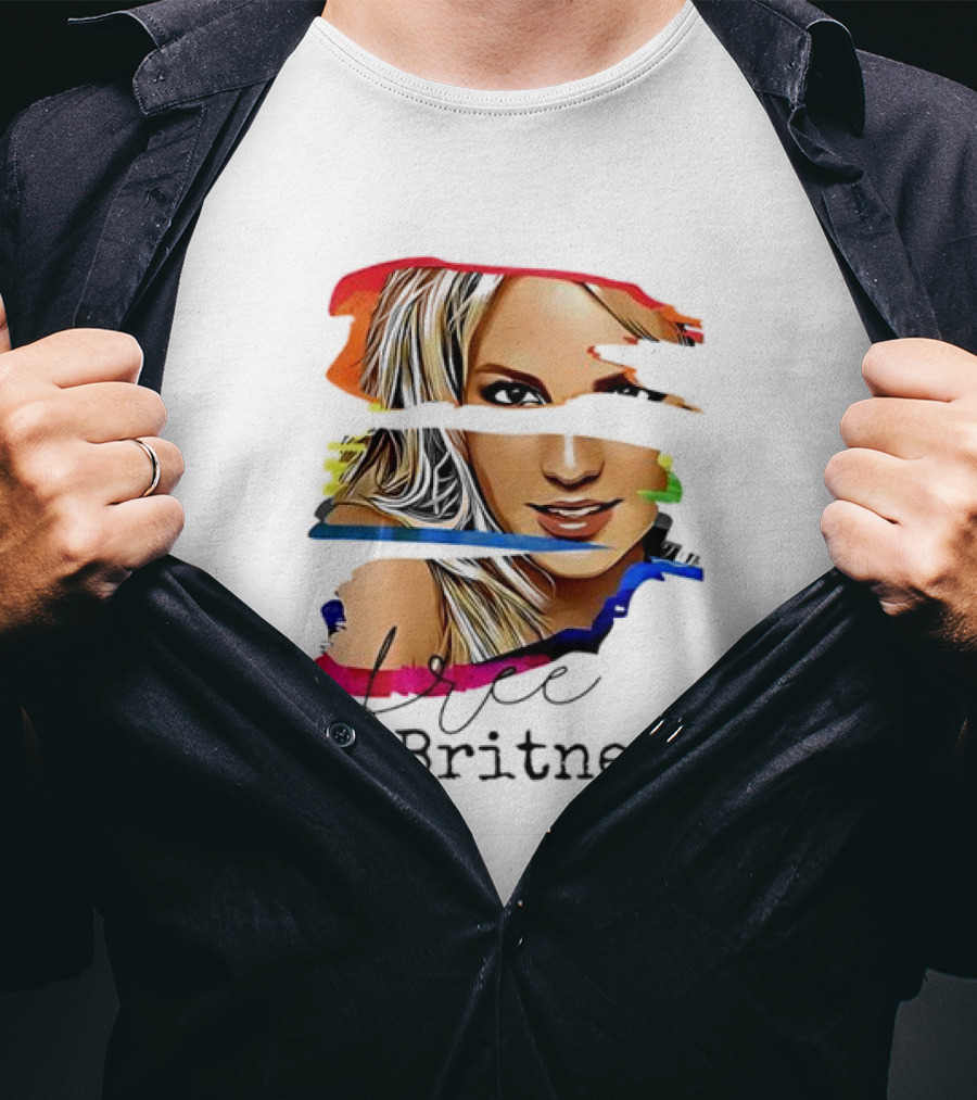 "Free Britney Spears Colorful Streak Portrait" T-Shirt