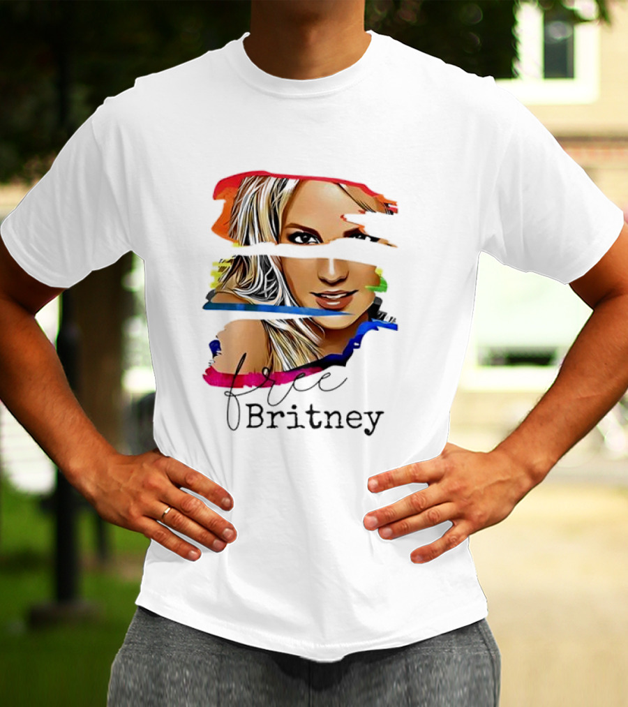 "Free Britney Spears Colorful Streak Portrait" T-Shirt