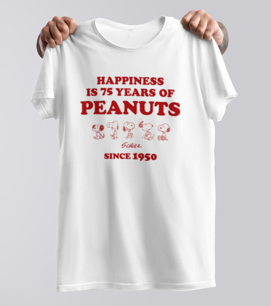 Happiness Is 75 Years Of Peanuts Characters Together Since 1950 T-Shirt