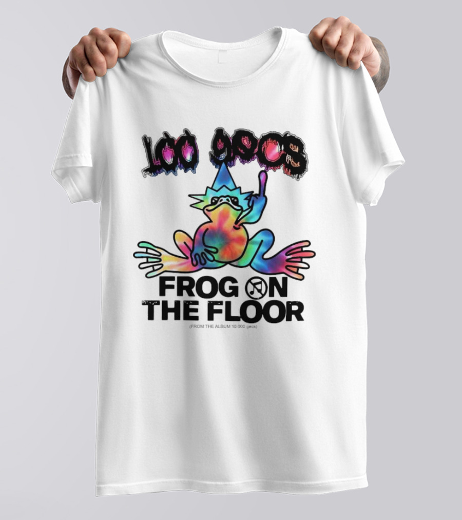 100 Gecs Rainbow Frog Tie-Dye Party Vibes T-Shirt