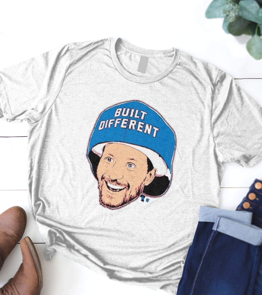 Gabriel Landeskog Built Different Blue Helmet Illustration T-Shirt