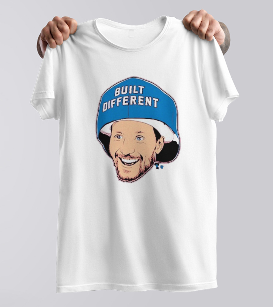 Gabriel Landeskog Built Different Blue Helmet Illustration T-Shirt
