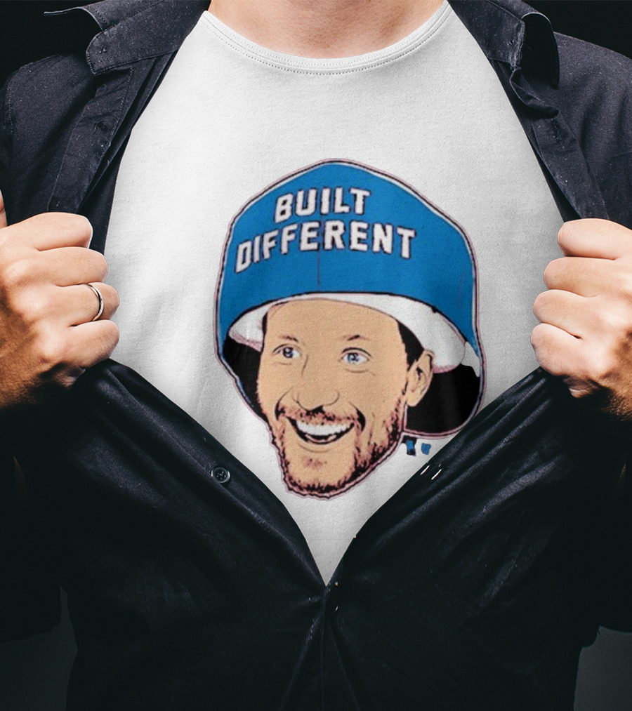 Gabriel Landeskog Built Different Blue Helmet Illustration T-Shirt