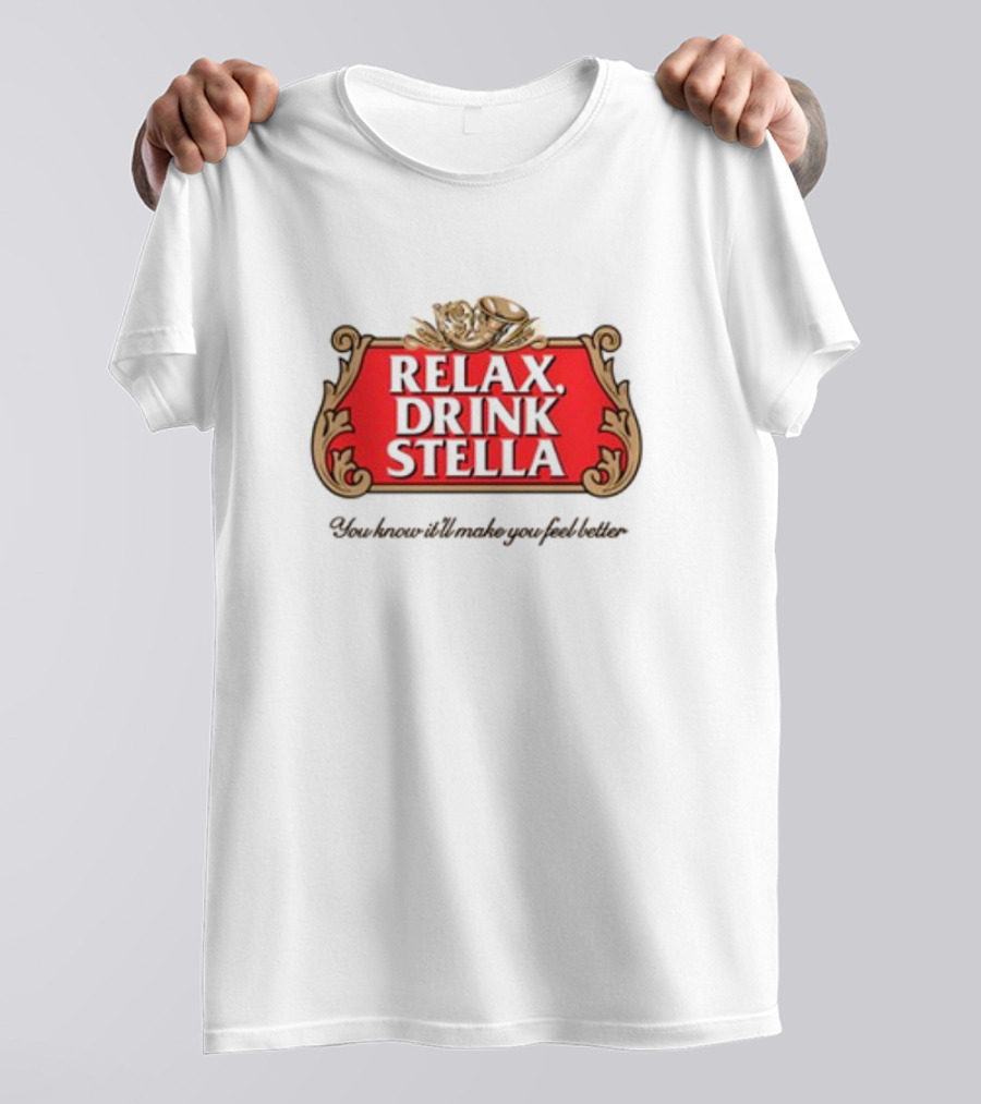 Houseofharry Relax Drink Stella Belgian Beer Inspired Crest T-Shirt