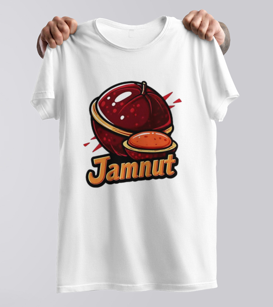 Jamnut Bold Fruit Style Text And Iconic Split Shell Nut T-Shirt