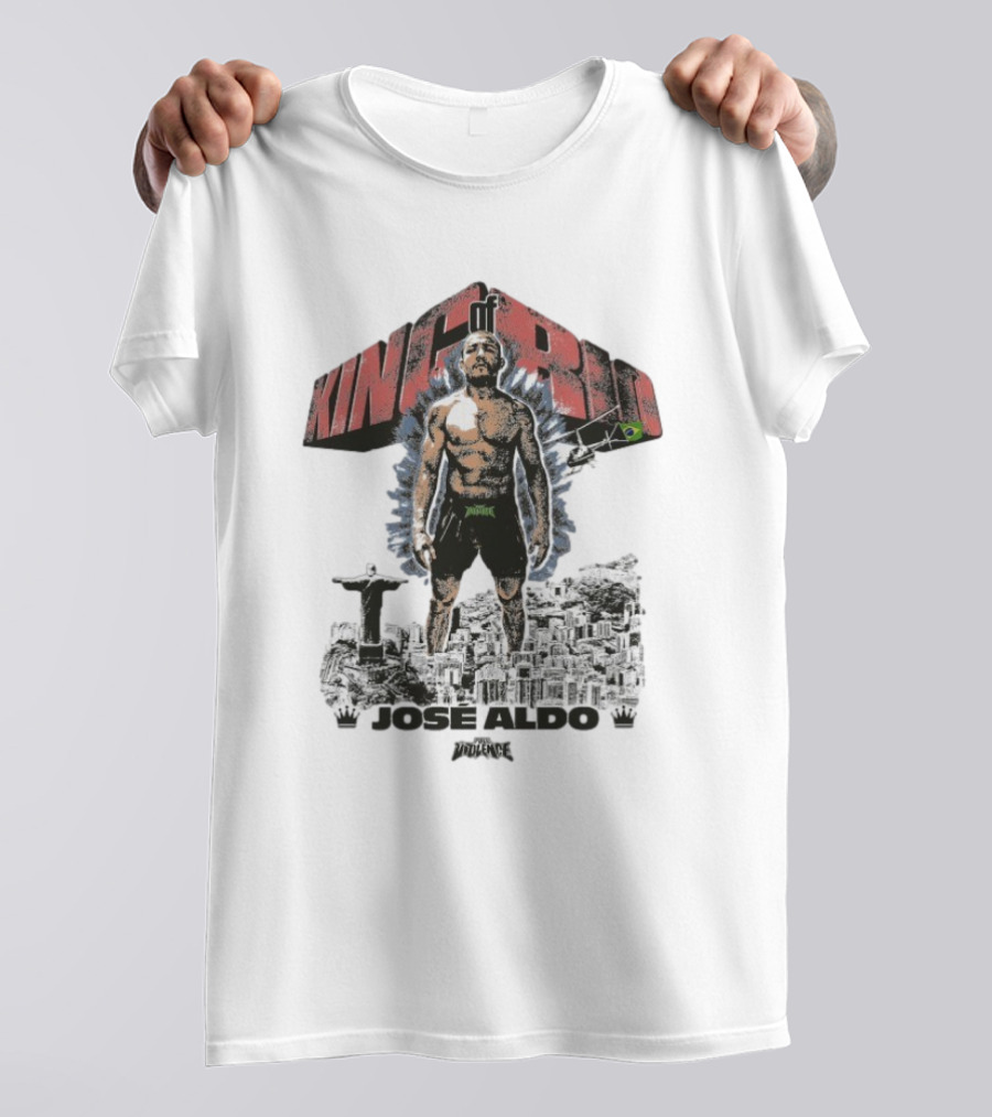 Jose Aldo King Of Rio Full Violence Fighter Statue Cityscape T-Shirt