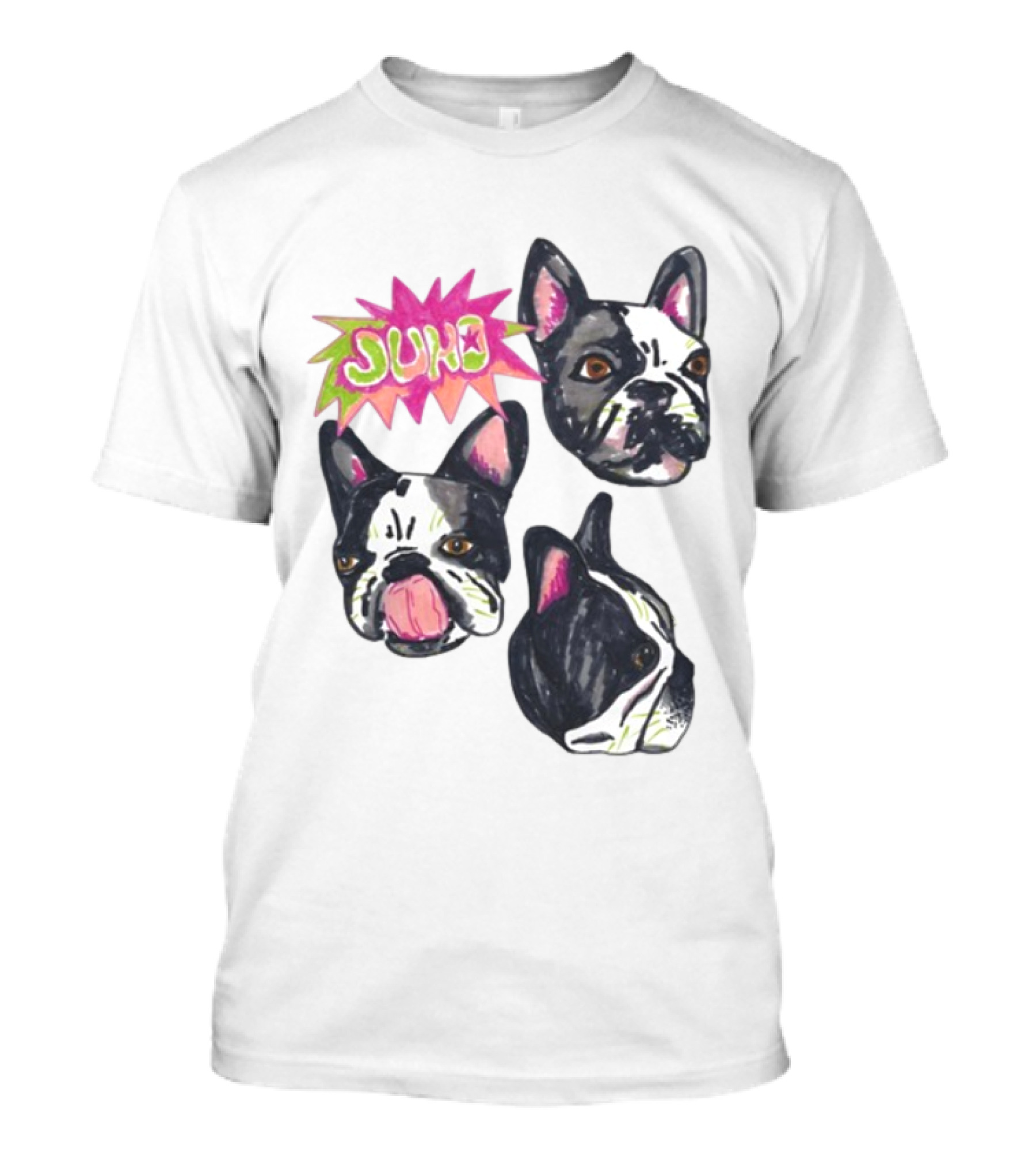 Kel Lauren Remi Wolf Juno Dog Faces Colorful Design T-Shirt