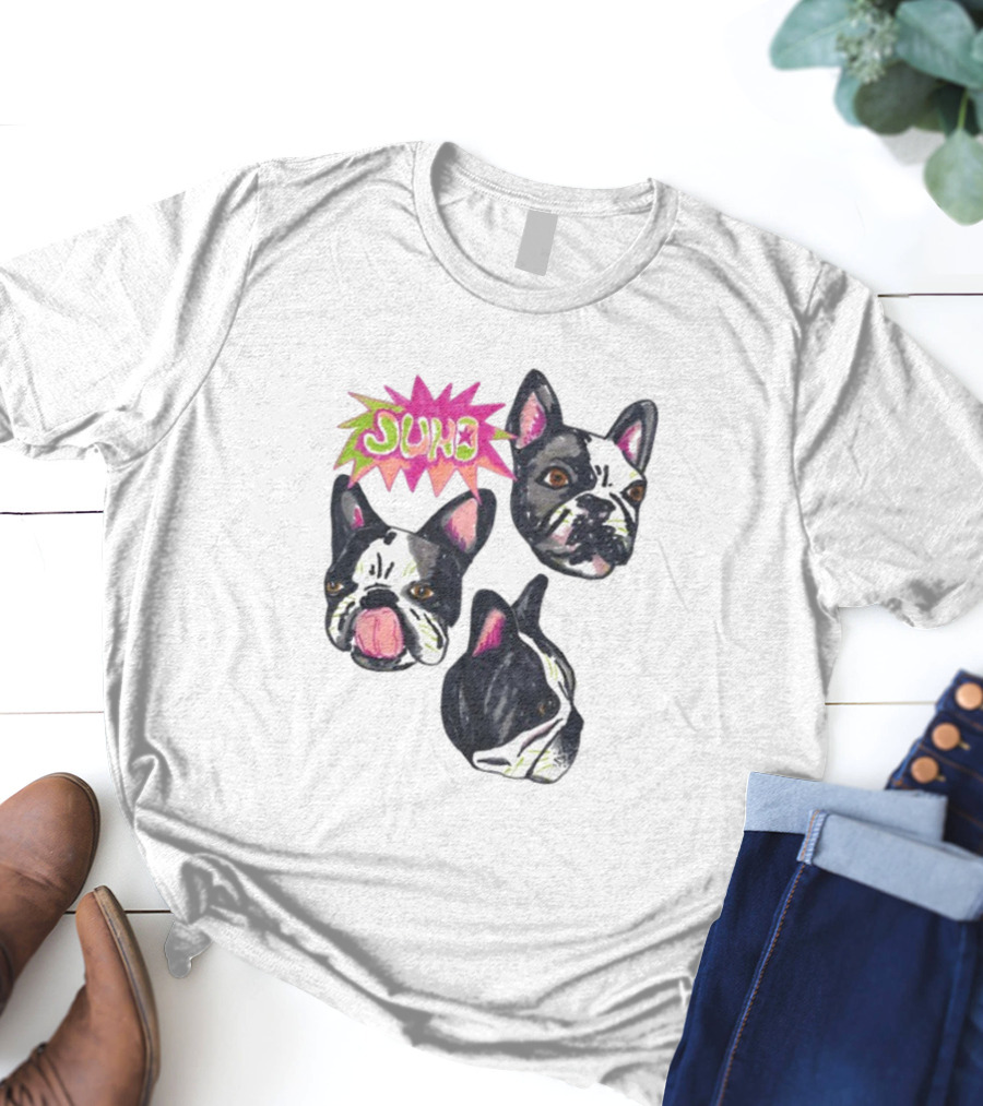 Kel Lauren Remi Wolf Juno Dog Faces Colorful Design T-Shirt