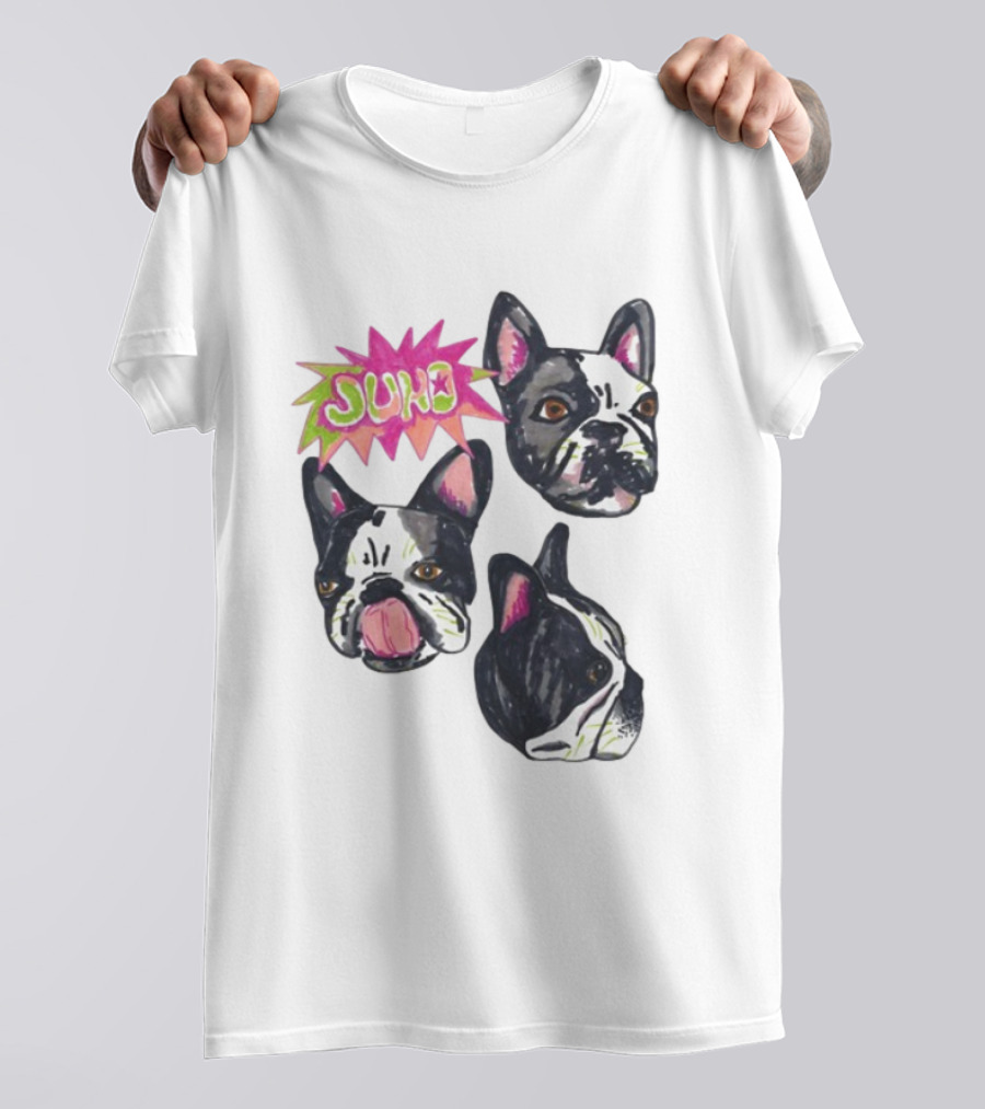 Kel Lauren Remi Wolf Juno Dog Faces Colorful Design T-Shirt