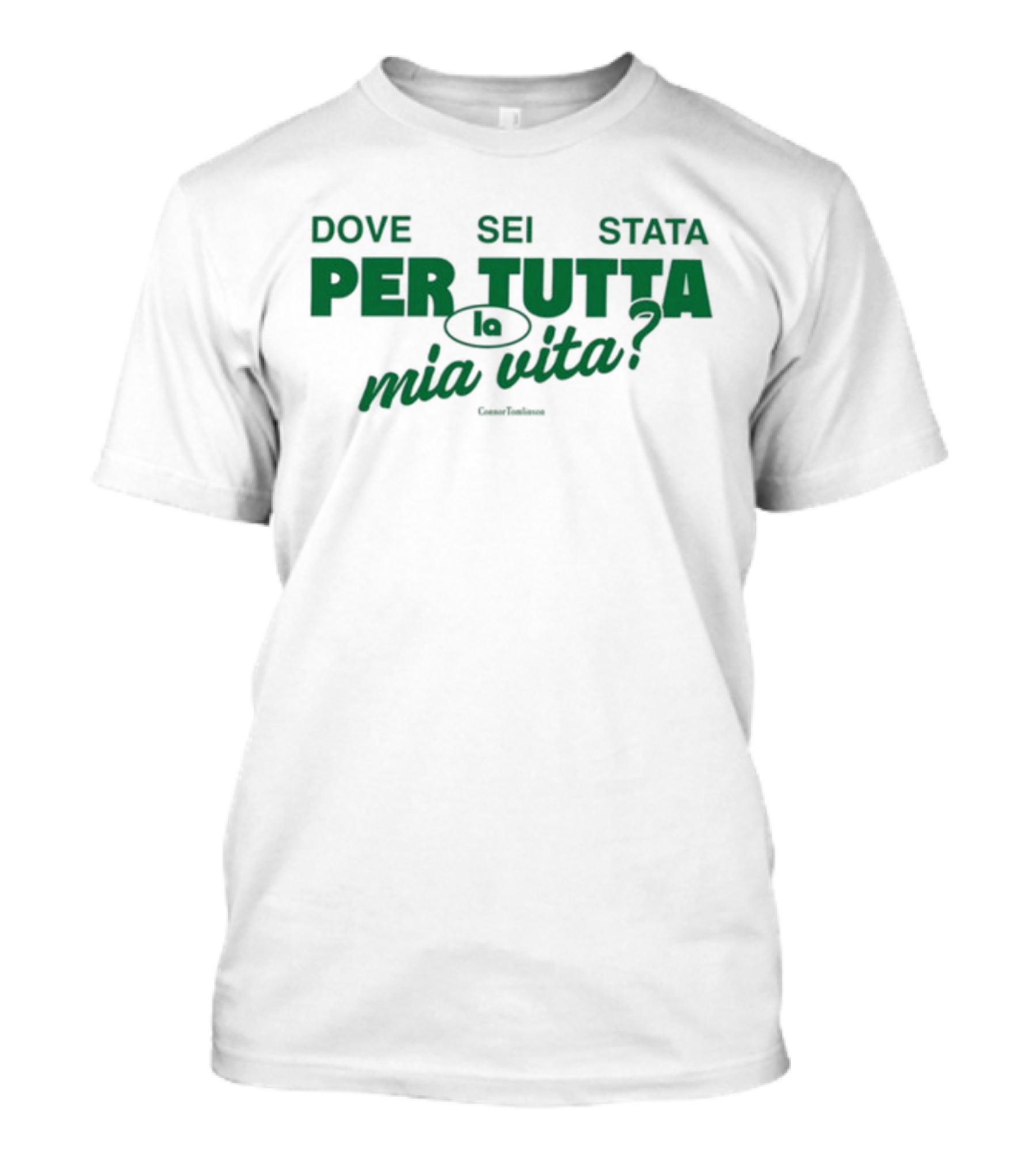 Dove Sei Stata Per Tutta La Mia Vita Scritta Italiana T-Shirt