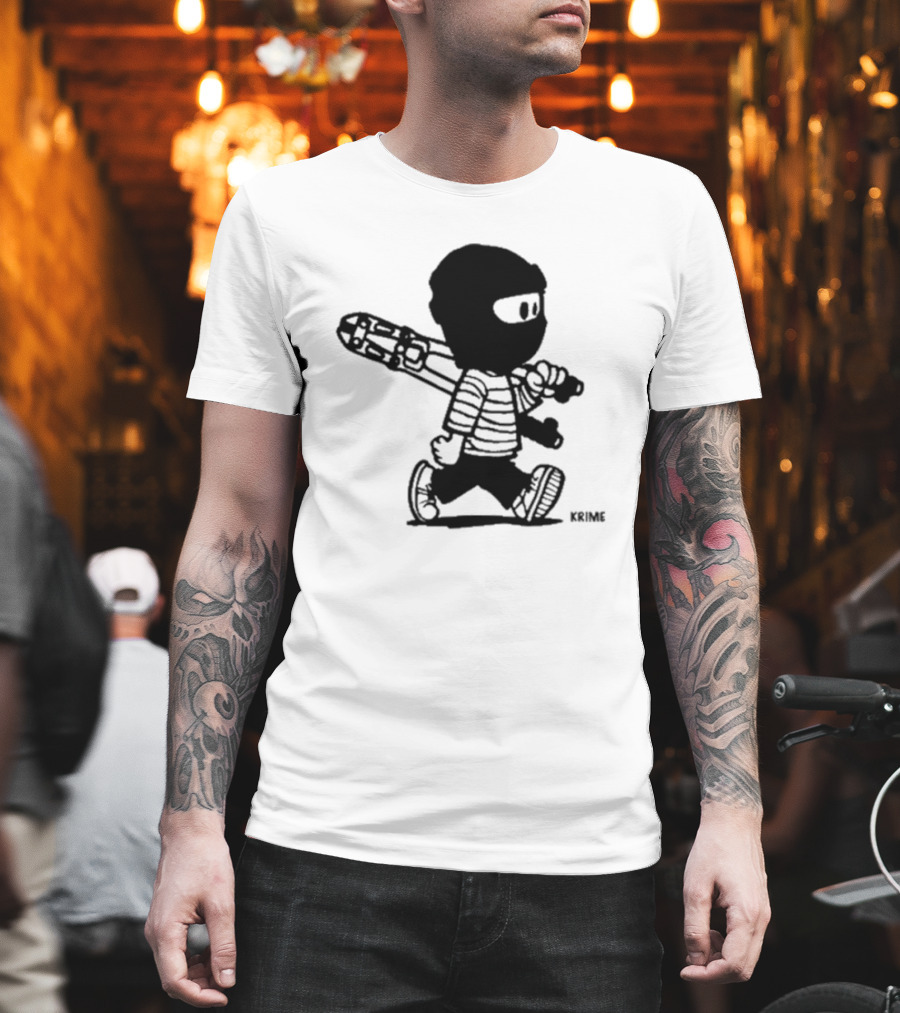 Krime Calvin Graffiti Comic Style Mischief Artwork T-Shirt