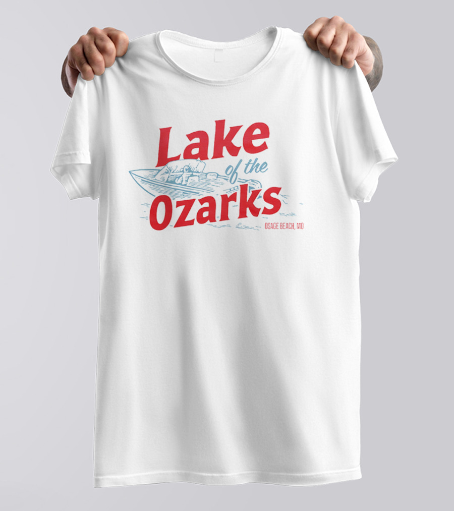 Lake Of The Ozarks Osage Beach MO Retro Boat Illustration T-Shirt