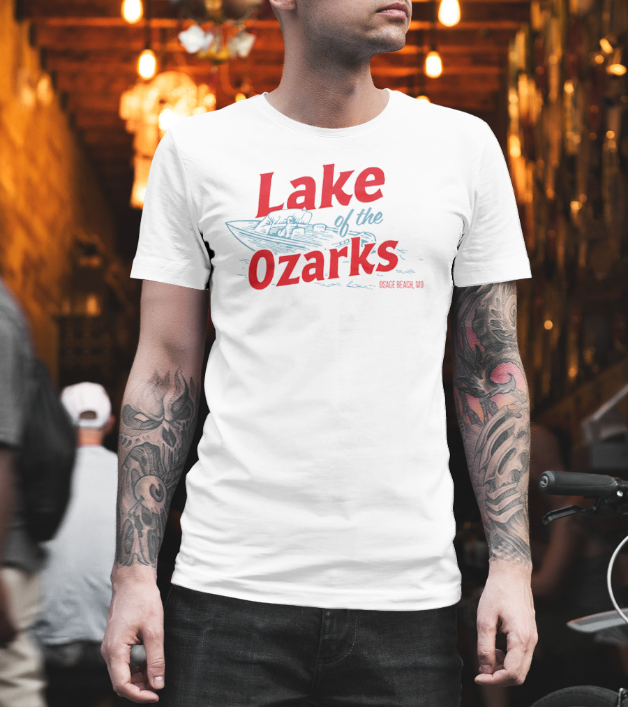 Lake Of The Ozarks Osage Beach MO Retro Boat Illustration T-Shirt