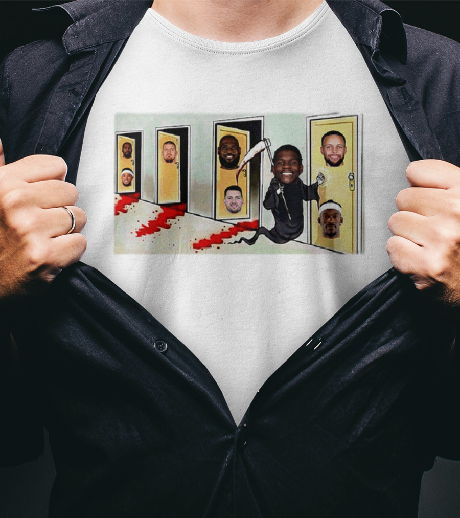 Minnesota Timberwolves Anthony Edwards Meme NBA Stars Grim Reaper Parody T-Shirt