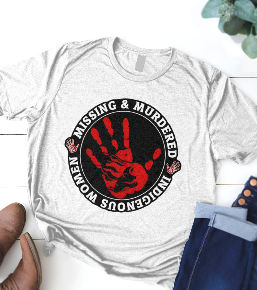 Missing Murdered Indigenous Women Red Handprint Symbol T-Shirt