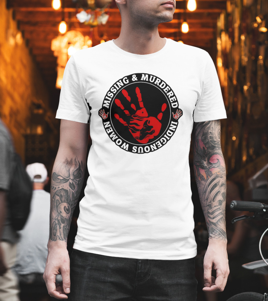 Missing Murdered Indigenous Women Red Handprint Symbol T-Shirt