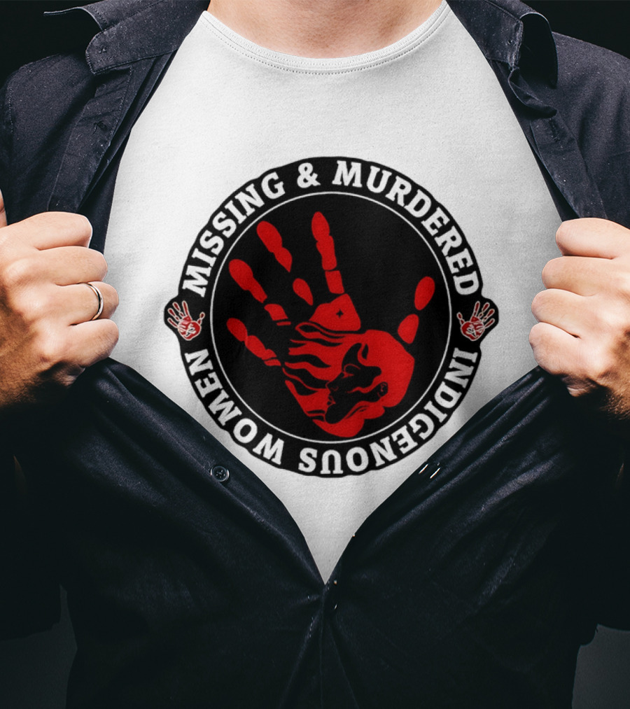 Missing Murdered Indigenous Women Red Handprint Symbol T-Shirt