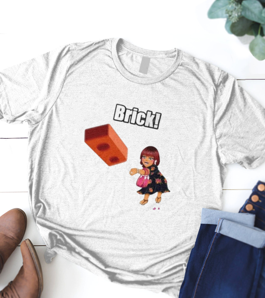 "Brick! Lushious Massacr Character With Red Brick" T-Shirt