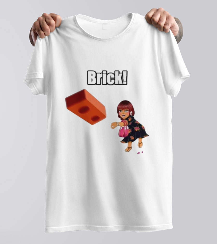 "Brick! Lushious Massacr Character With Red Brick" T-Shirt