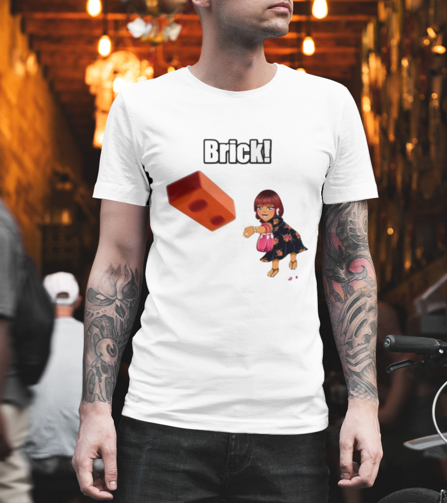 "Brick! Lushious Massacr Character With Red Brick" T-Shirt