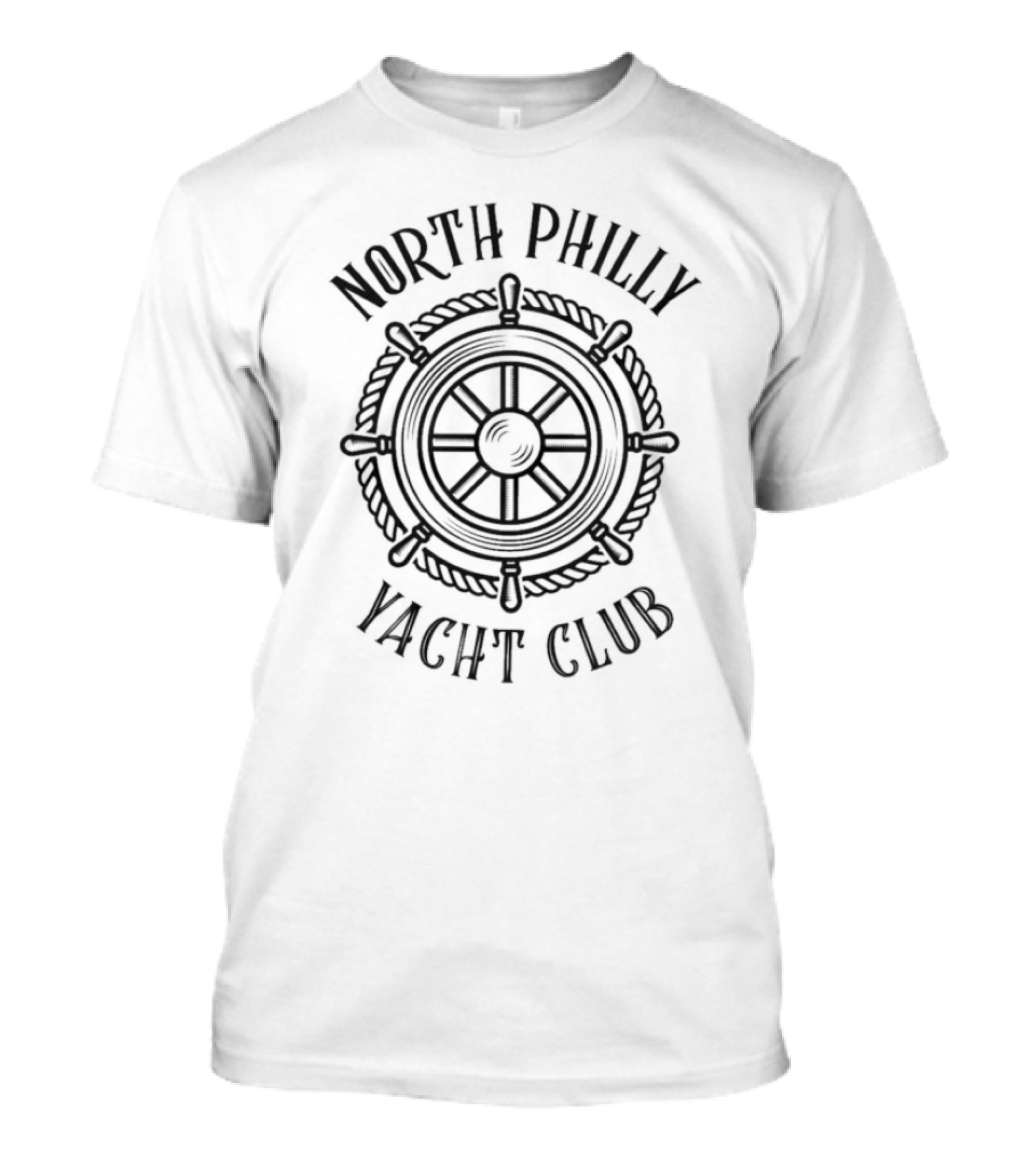North Philly Yacht Club Nautical Wheel Emblem T-Shirt