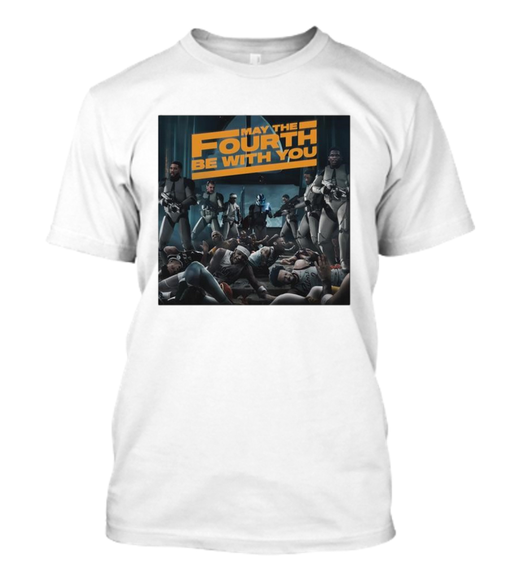 May The Fourth Be With You Basketball Players And Stormtroopers Scene T-Shirt