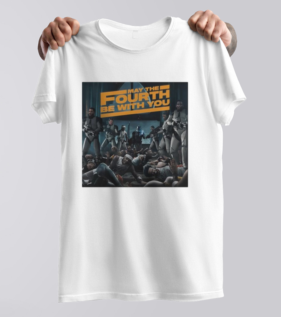 May The Fourth Be With You Basketball Players And Stormtroopers Scene T-Shirt