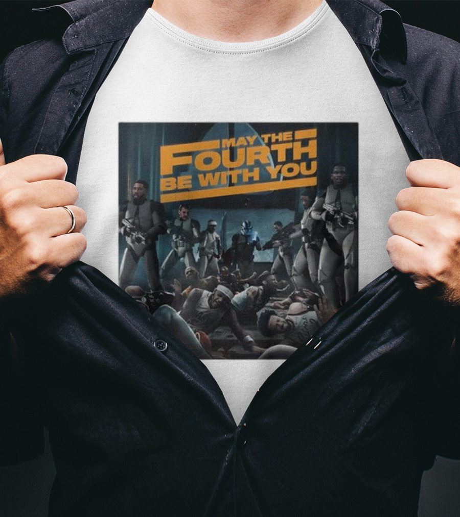 May The Fourth Be With You Basketball Players And Stormtroopers Scene T-Shirt