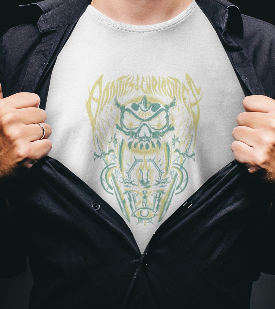 Oddities Curiosities Expo Skull Eye Swords T-Shirt