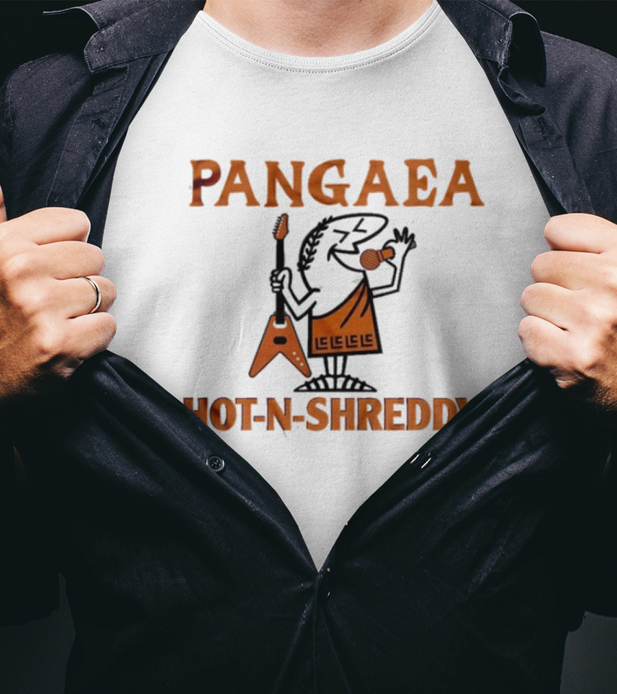 Pangaea Hot N Shreddy Guitarist Icon With Microphone T-Shirt