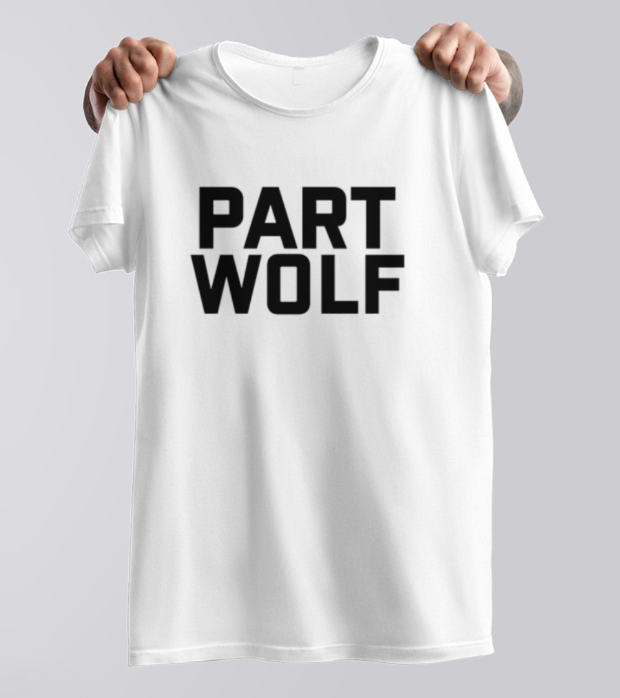Part Wolf Intricate Howling Wolf In Geometric Moon Design T-Shirt