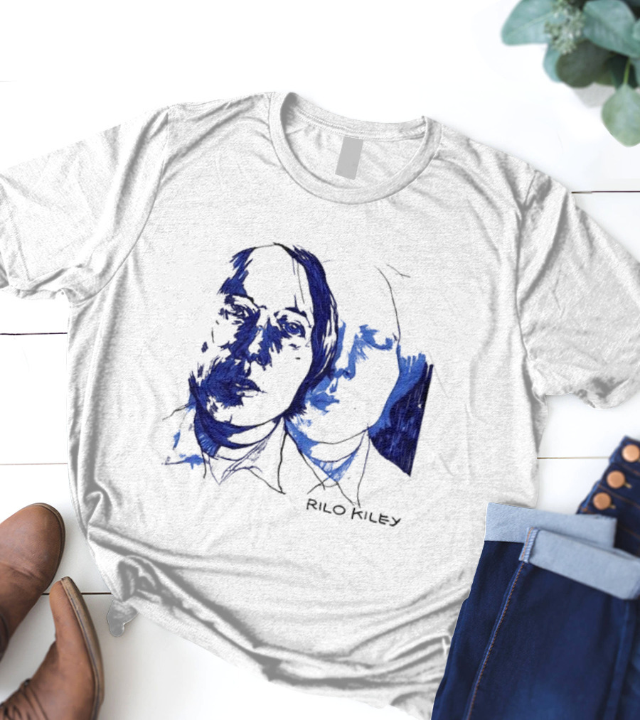 Rilo Kiley Execution Blue Sketch Faces T-Shirt