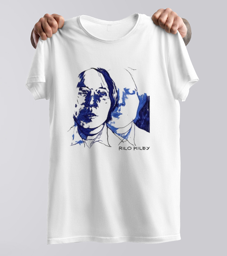 Rilo Kiley Execution Blue Sketch Faces T-Shirt