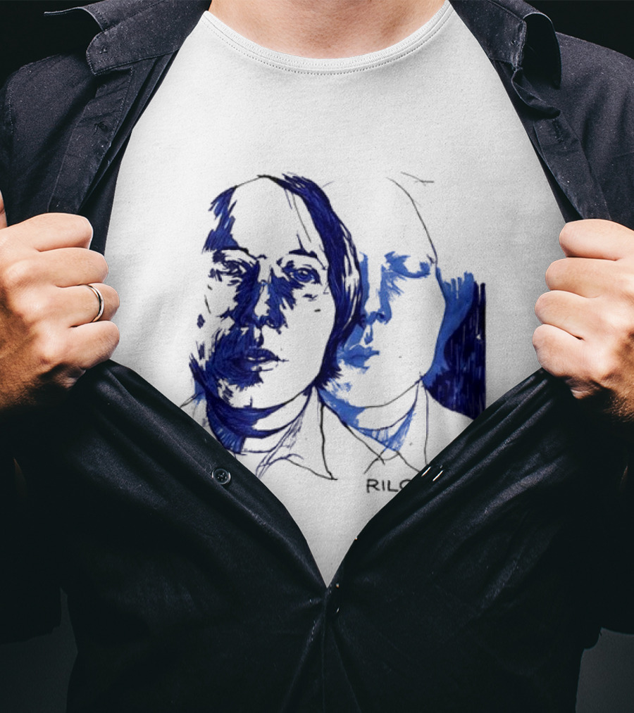 Rilo Kiley Execution Blue Sketch Faces T-Shirt