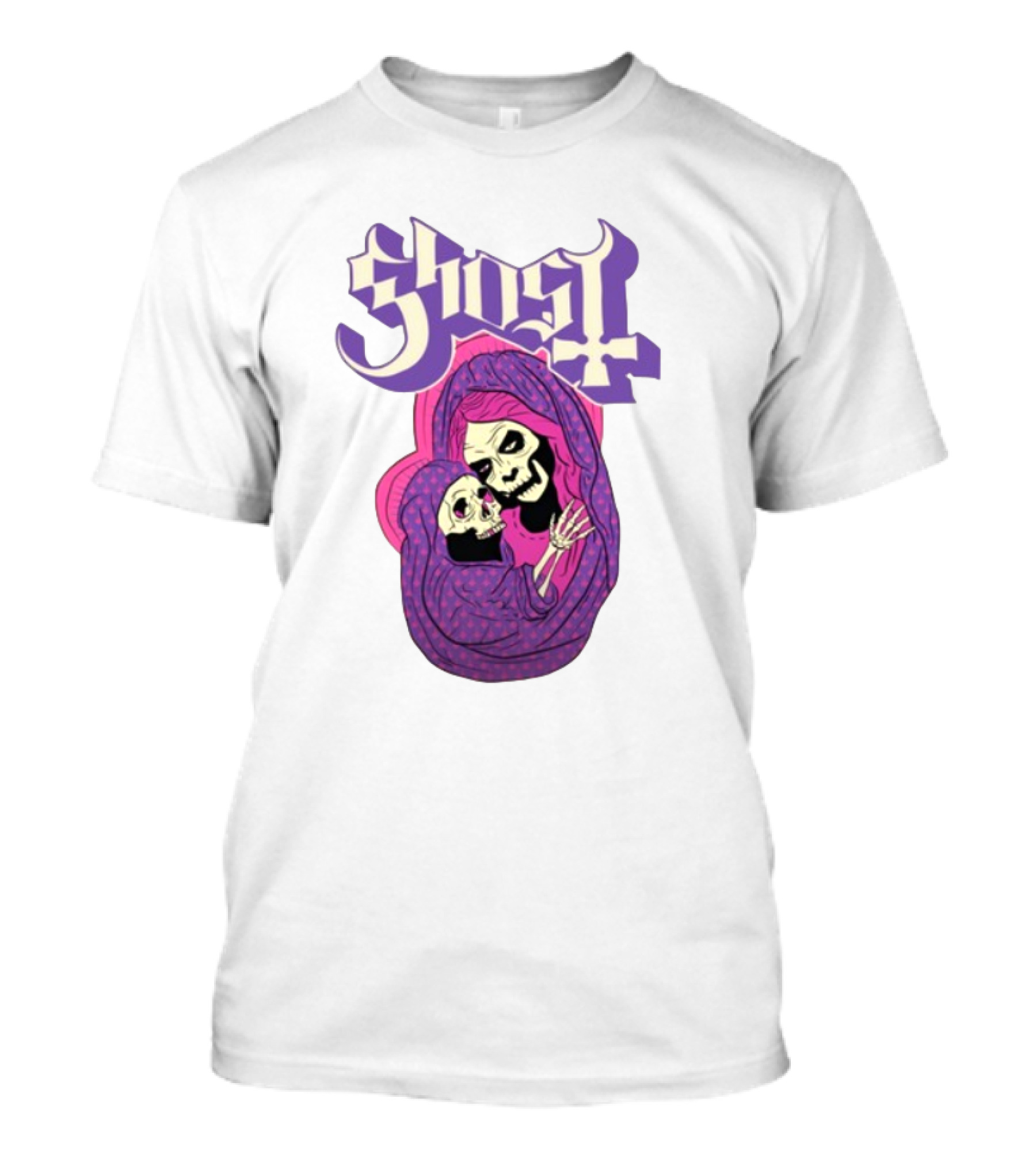 Rockabilia Ghost She Is The Light The Warmth The Power Without Her I Am Lost Hail Mom Skeletons Hugging T-Shirt