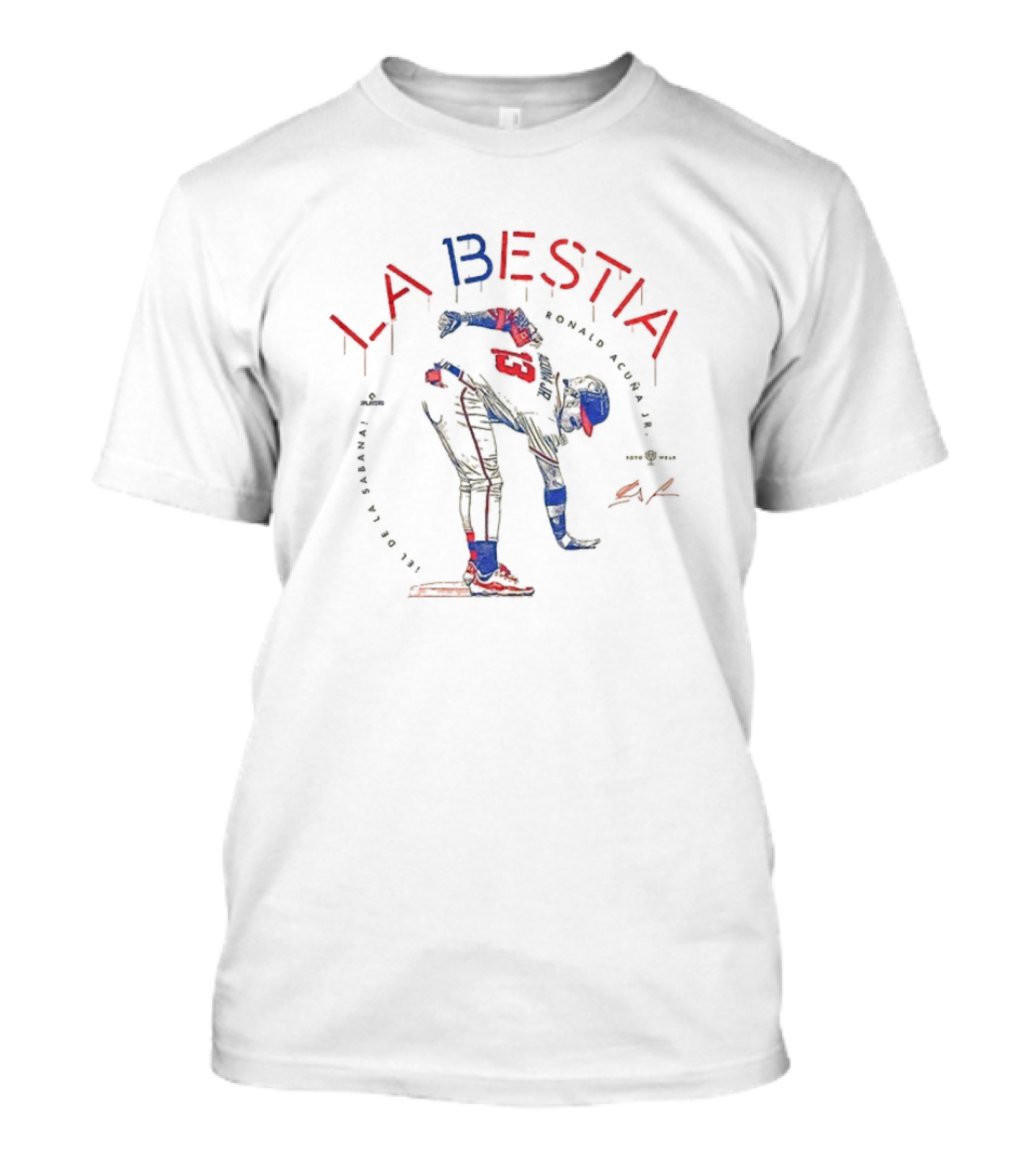 Ronald Acuna Jr La Bestia Baseball Player Dynamic Pose T-Shirt