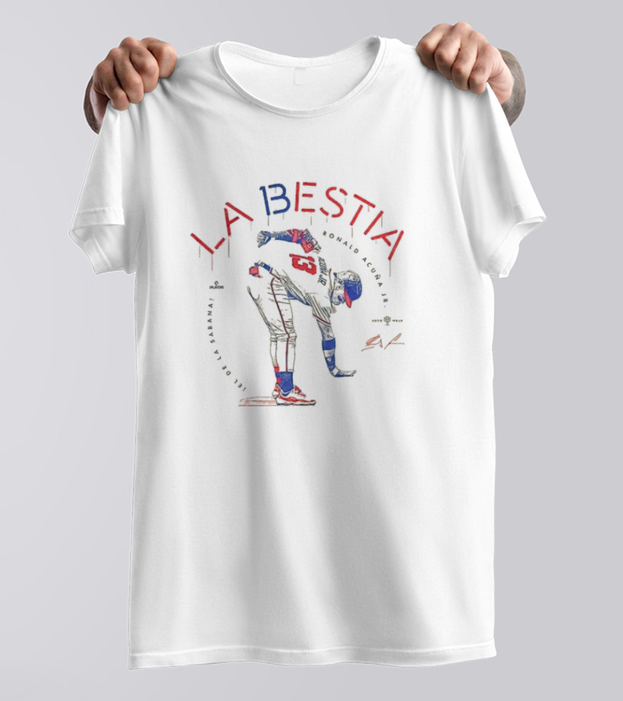 Ronald Acuna Jr La Bestia Baseball Player Dynamic Pose T-Shirt