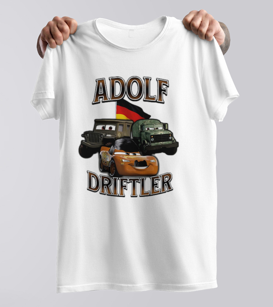 Pixar Cars Adolf Driftler Cartoon Parody T-Shirt