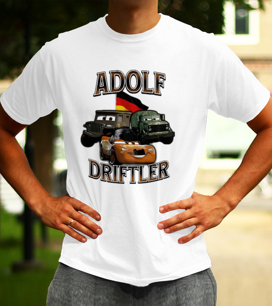 Pixar Cars Adolf Driftler Cartoon Parody T-Shirt