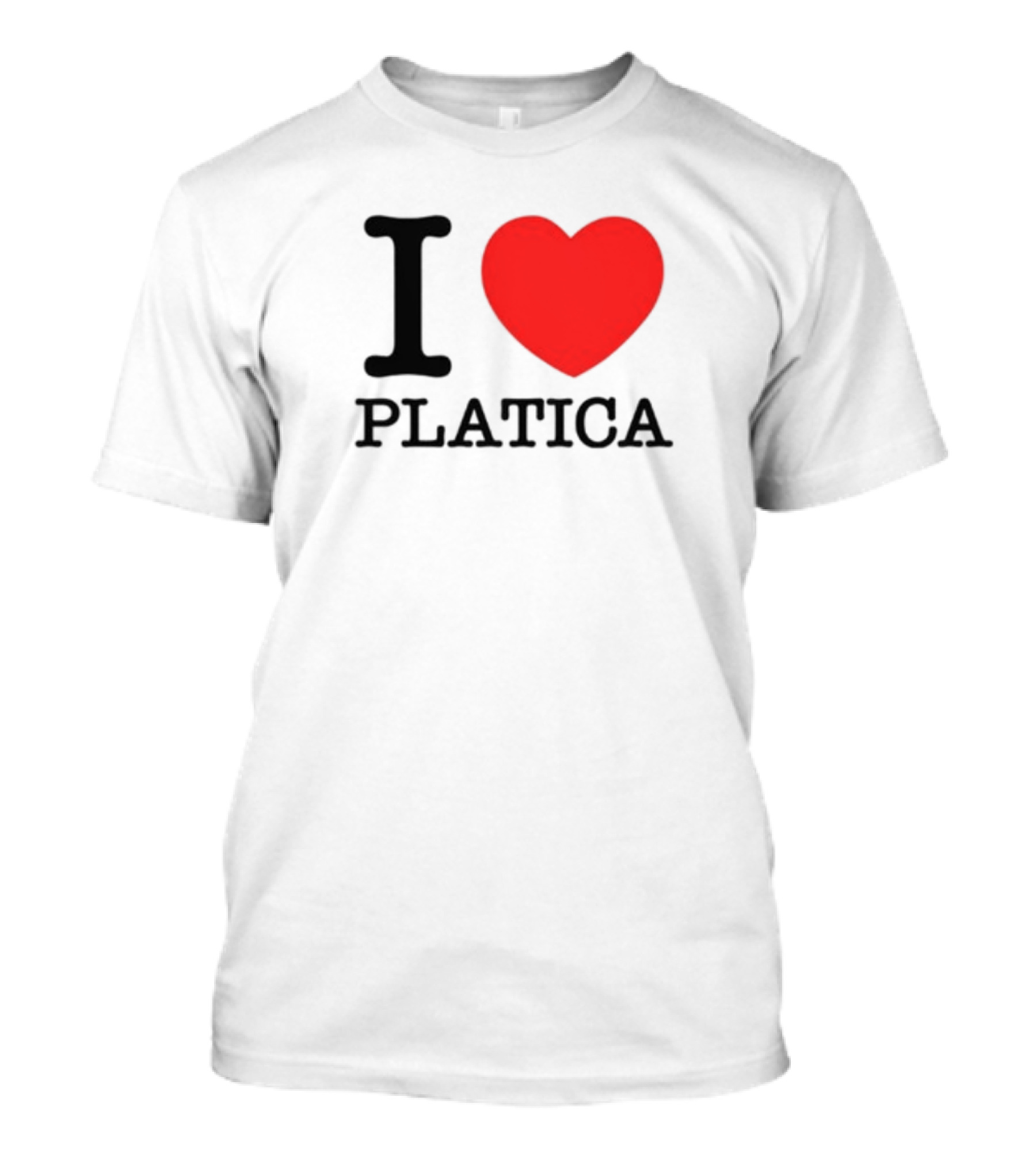 Sazonstudios I Heart Platica Bold Text Red Heart Design T-Shirt